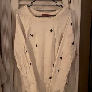 N.Philanthropy white comfy embroidered stars sweatshirt